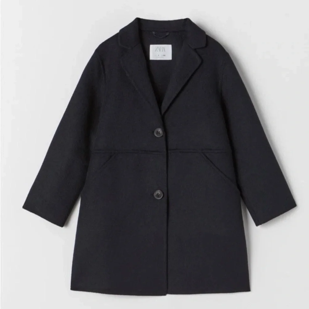 Zara Navy Blue Wool Blend Boys Coats Size 13-14
